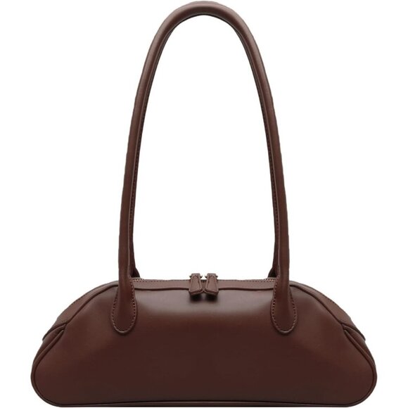 Handbags - Women Coffee PU Leather Shoulder Purse Elegant Swing Bag for daily use Wor